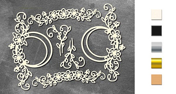 Chipboard embellishments set, Frame with swirls  #778