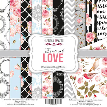 Doppelseitig Scrapbooking Papiere Satz Sensual Love, 30.5 cm x 30.5cm, 10 Blätter