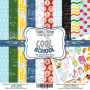 Doppelseitiges Scrapbooking-Papierset Cool School, 20 cm x 20 cm, 10 Blätter