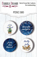 Set of 4pcs flair buttons for scrabooking Country winter ES #580