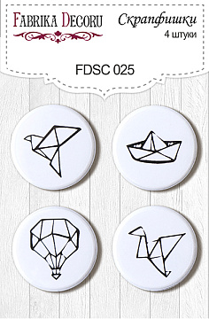 Set of 4pcs flair buttons for scrabooking #025