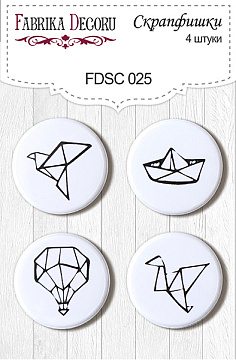 Set mit 4 Flair-Buttons für Scrapbooking #025