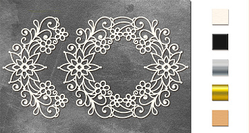 Chipboard embellishments set,  Openwork frame and border #548