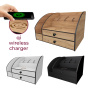 Desktop organizer with wireless charging, 320mm x 230mm х 215mm, Ready made, #392