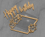 Baza do megashakera, 15cm x 15cm, Rama kwadrat - Happy Birthday
