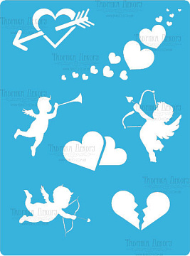 Stencil for crafts 15x20cm "Cupids" #109