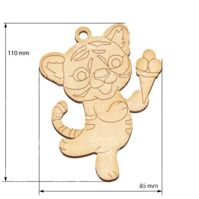 Figurine for painting and decorating #402 "Tiger cub with ice-cream" - 2