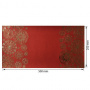 Piece of PU leather with gold stamping, pattern Golden Napkins Red, 50cm x 25cm - 0