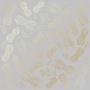 Sheet of single-sided paper with gold foil embossing, pattern Golden Pineapple Gray, 12"x12"