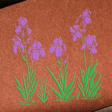 Stencil reusable, 15 cm x 20 cm Iris border, #423 - 2 Stencil reusable, 15 cm x 20 cm Iris border, #423 - 2