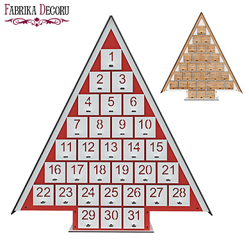 Advent calendar Christmas tree for 31 days with cut out numbers, DIY kit