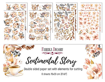 Double-sided paper set of pictures for cutting Sentimental Story 15x20cm