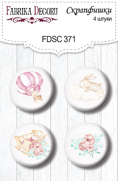Set of 4pcs flair buttons for scrabooking Dreamy baby girl #371