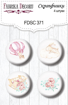 Set mit 4 Flair-Knöpfen zum Scrapbooking Dreamy Baby Girl #371