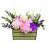 floristic interior composition "summer in a basket", 200 x 150 x 180 mm 