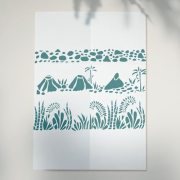 Stencil reusable, 15x20cm "Dinosauria", #380 - 2 Stencil reusable, 15x20cm "Dinosauria", #380 - 2