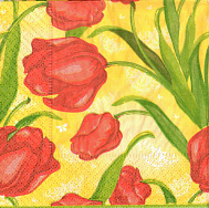 Decoupage napkin "Red tulips"