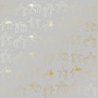 Sheet of single-sided paper with gold foil embossing, pattern Golden Flamingo Gray, 12"x12"