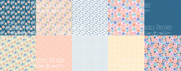 Double-sided scrapbooking paper set Flower mood 12"x12", 10 sheets - 2 Double-sided scrapbooking paper set Flower mood 12"x12", 10 sheets - 2