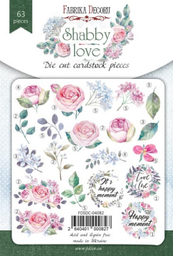 Set of die cuts Shabby love, 63 pcs - 2 Set of die cuts Shabby love, 63 pcs - 2