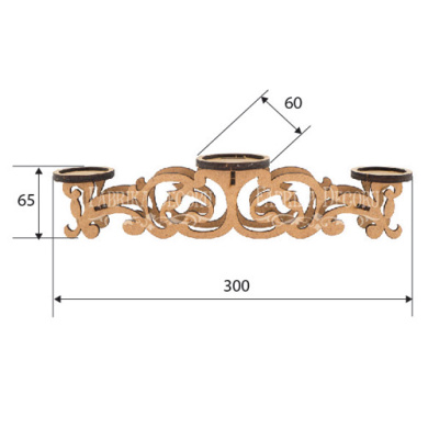 заготовка для декорирования подсвечник канделябр на 3 свечи, #335 фабрика декору - 2
