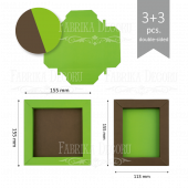Набор картонных заготовок #008 color_Brown - bright green Набор картонных заготовок #008 color_Brown - bright green