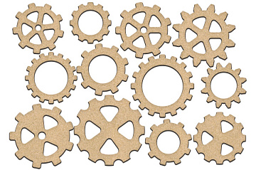 Set of MDF ornaments for decoration #206