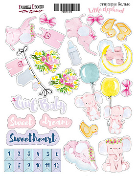 Kit of stickers 24 pcs Little elefant #013