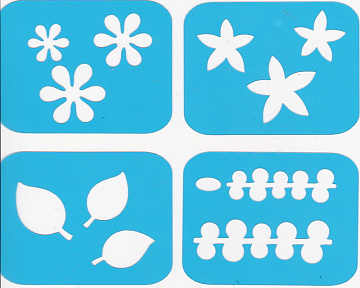 A set of stencils for crafts 7x7cm "Mini-flora 01" # 080