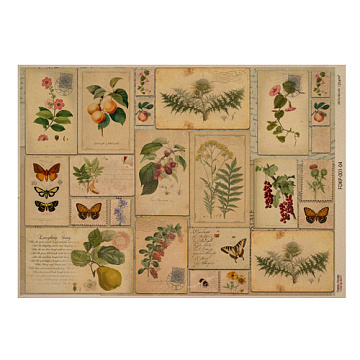Kraft paper sheet Botanical backgrounds #04, 16,5’’x11,5’’ 
