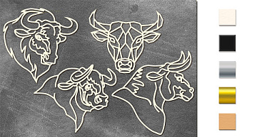 Chipboard embellishments set, Bulls  #650