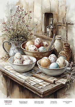 Decoupage card «Easter eggs-09» #000912, 21cm x 29,7cm