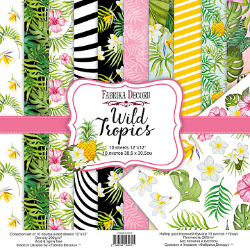 Double-sided scrapbooking paper set Wild Tropics 12"x12" 10 sheets