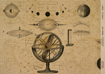 Kraft Decoupage Papier 29,7x21cm, “Scienze antiche”, #0057