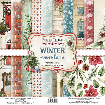 Double-sided scrapbooking paper set Winter wonders 12"x12", 10 sheets