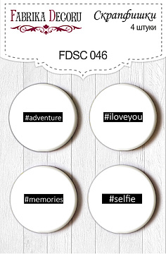 Set of 4pcs flair buttons for scrabooking #046