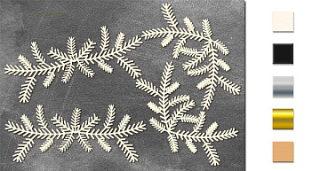 Chipboard embellishments set, Spruce branches #628