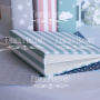 Blank album with a soft fabric cover White and blue stripes 20cm х 20cm - 1