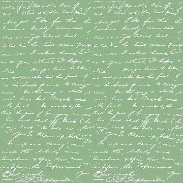 Sheet of single-sided paper embossed with silver foil, pattern Silver Text Avocado 12"x12" 