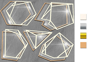 Mega shaker dimension set, 20cm x 20cm, Polygonal frames 5 pcs