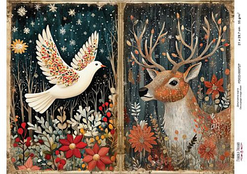 Decoupage card «Christmas Tale» #000727, 21cm x 29,7cm