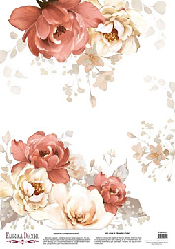 Deco vellum colored sheet Peony passion maxi, A3 (11,7" х 16,5")