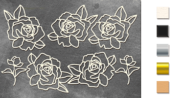 Chipboard embellishments set, "Roses" #343