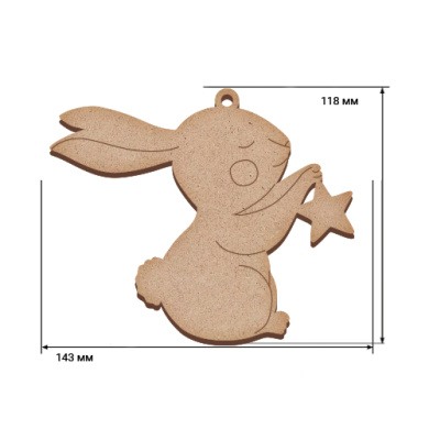Blank for decoration, Bunny with star, #514 - 2