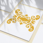 Stencil for crafts 14x14cm "Curls frame" #020 - 0