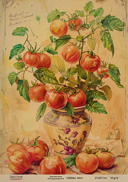 Kraft Decoupage Papier 21x29,7cm, “Botanica Vintage”, #0019