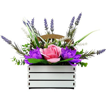 Seifenblumen-Bouquet „Lavendel-Inspiration“, 150 x 150 x 200 mm