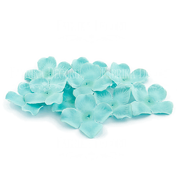 Flowers flat turquoise 50mm, 10 pcs.