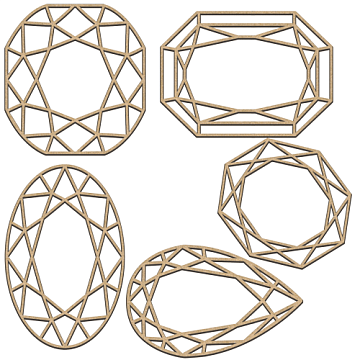 Satz mdf-Ornamente zum Dekorieren #250