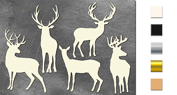 Chipboard embellishments set, Deers #627